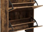 Shoe cabinet with 2 compartments, Hallway cabinet, adjustable divider, 12 pairs of women's shoes or 8 men's shoes, 60 x 24 x 83.5 cm, industrial style, Rustic brown