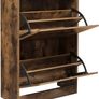 _Shoe cabinet with 2 compartments, Hallway cabinet, adjustable divider, 12 pairs of women's shoes or 8 men's shoes, 60 x 24 x 83.5 cm, industrial style, Rustic brown Image 2