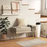 Beige Upholstered Storage Bench with Gold Steel Legs Image 5