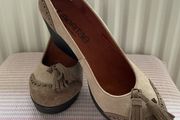 wedge suede shoes size 39 loafer inspired Spanish brand