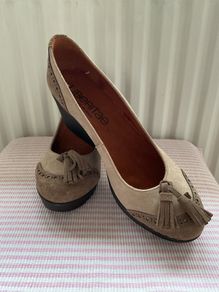 wedge suede shoes size 39 loafer inspired Spanish brand