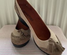 wedge suede shoes size 39 loafer inspired Spanish brand