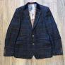 HERBIE FROGG Mens Tweed Blazer Blue Check Abraham Moon Wool Jacket 40R Velvet Image 2