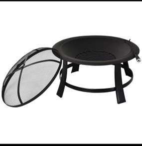 Outsunny outdoor fire pit with lid brand new