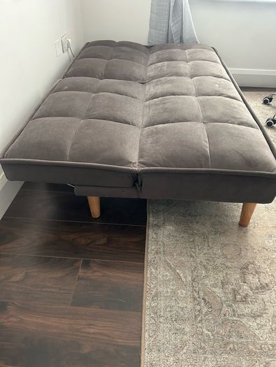 SOFA BED, double.  Like new. Dark brown velvet.  Open to offers