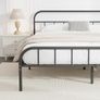 King Metal Bed Frame with Large Storage Space,Black Modern Style Metal Bed Frame,Durable Steel Construction and Easy Assembly 150x200cm Image 5