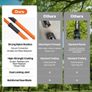 Manual Pole Saw, 2.2-8.2 m Extendable Tree Pruner, Sharp Steel Blade and Scissors High Branches Trimming, Branch Trimmer with Lightweight 2.4 m Fiberglass Handles, for Pruning Palms and Shrubs Image 3