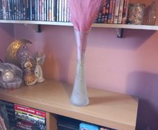 vase and pink pampas grass