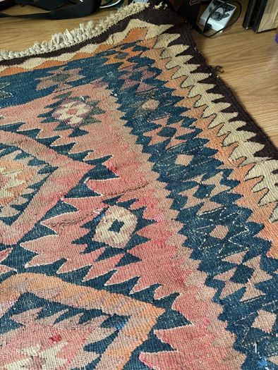 Large Antique/Vintage Hand-Woven Anatolian Kilim Runner (270cm x 133cm)