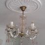 Vintage Glass Chandelier and 2 Matching Wall Lights Image 2