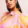 new ASOS LUXE Curve sweetheart cut out puff multi color size 16 Image 2