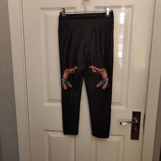 WOMAN POWER Black Spandex Leggings, size S