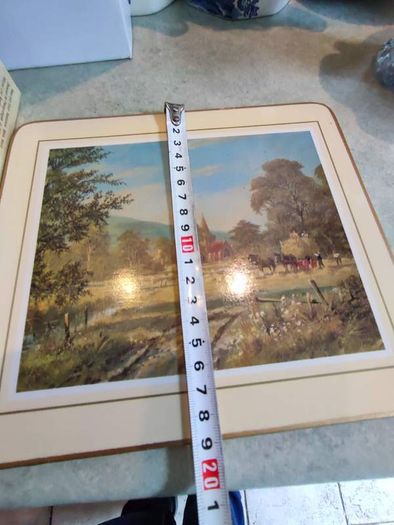 Clover Leaf Coasters Don Vaughan Landscapes England Boxed Set of 6 Vintage Cork Clover Leaf