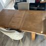 Dining table (extendable) with four velvet dining chairs Image 3