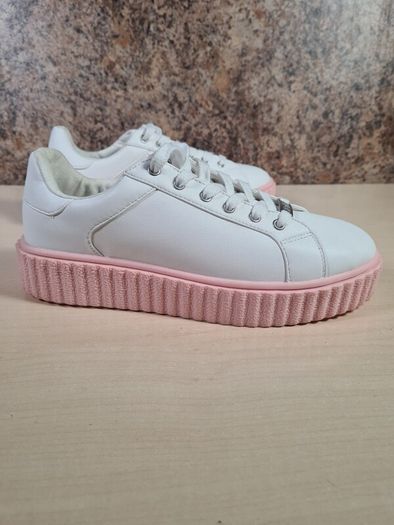womens FAITH PLATFORM trainers runners white pink Size UK 8  EU 41 (AT2)