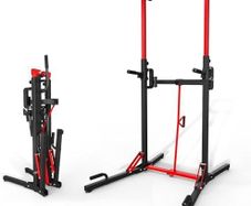 Power Tower Pull Up Bar Station&Assistance Machine,Multi-Function Adjustable Height Foldable Dip Station for Home Gym Workout, Heavy Duty Strength Training Fitness Equipment 360/400/600LBS
