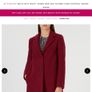 Designer Hugo Boss - WOOL Coat - Dark Red - Fits UK 10 - BNWT RRP 299 Image 5