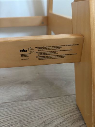 Roba wooden adjustable high chair kids toddler