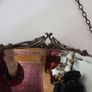 Stunning Antique Art Nouveau Oval Brass Hanging Mirror Image 2