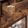Sideboard, cabinet with 2 drawers and doors, 1 shelf, for dining room, living room, kitchen, 100 x 35 x 84.5 cm, industrial design, vintage brown-black Image 5