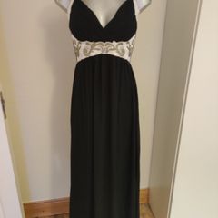 Cotton Club black evening occasion maxi dress size UK10 EU38 Perfect condition Postage included