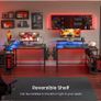 L Shaped Gaming Desk with LED Lights & Power Outlets, 100x80cm Image 4