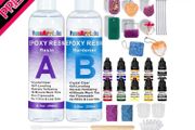Epoxy Resin Kit 500ml, 2 Part Casting Resin Starter Kit, Resin Kits for Beginners, Epoxy Resin and Hardener with Key Chains Moulds for Sculpting Moulding &amp; Casting, Art &amp; Craft, Jewelry Making Kit (FREE SHIPPING)