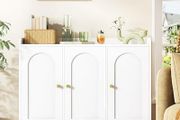 Sideboard, Storage Cabinet, Kitchen Cabinet 3 Doors, Adjustable Shelves