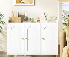 Sideboard, Storage Cabinet, Kitchen Cabinet 3 Doors, Adjustable Shelves