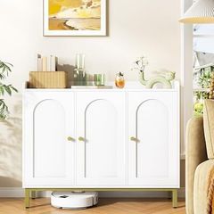 Sideboard, Storage Cabinet, Kitchen Cabinet 3 Doors, Adjustable Shelves