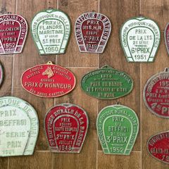 Vintage metal French agricultural award plaques