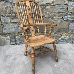 Victorian Elm and Ash Windsor Armchair.