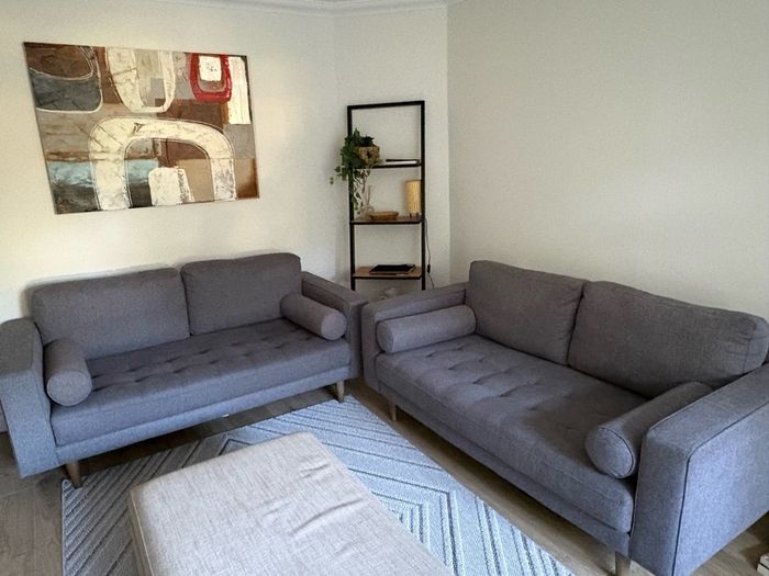 COOPER Grey Fabric 2 Seater Sofa x 2