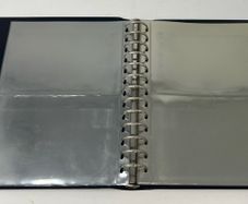 2 X LIndner 13-ring Black padded ring binder made of high quality leatherette material with 15 pages suitable for postcards/ notes/ stock card. Album size 200 x 235 mm.