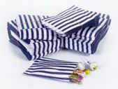 Lot of 200 Blue stripe eco-friendly counter bags lot of 200 ideal for candy weddings parties candy cart shop small retails and sweet shops SIZE 5x7 inches