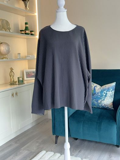 Ladies Long Sleeved Charcoal Grey Pleated Top from Autograph