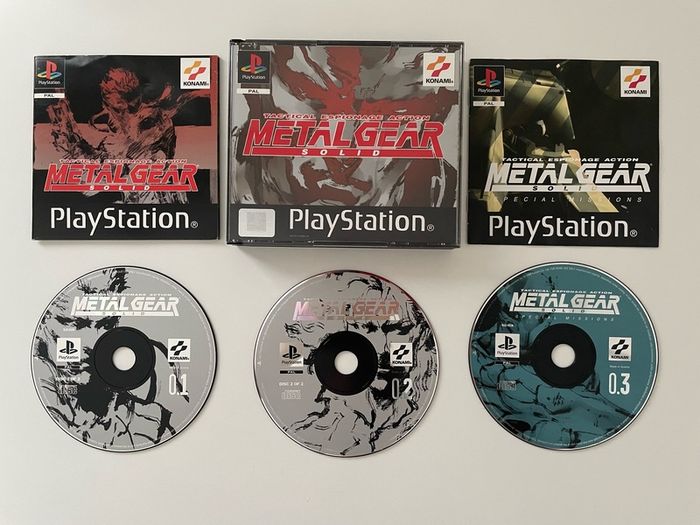 PlayStation 1 PS1 Metal Gear Solid  Special Missions PAL Europe 3 Discs 2 Manuals Complete