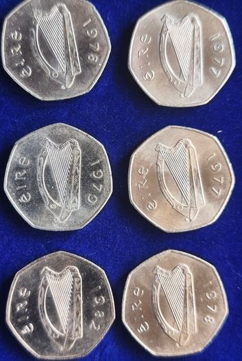 Irish 50 Pence Coins