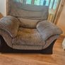 Premium cream leather Sofa-3 seater. 1 grey Chair Image 5