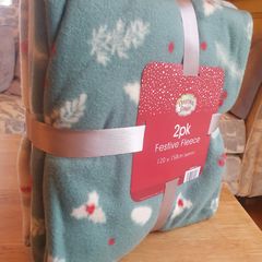 New 2 Gift Set Soft Christmas Blankets