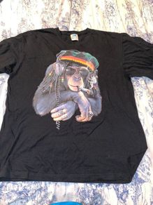 Rastafari chimp graphic t shirt size 2xl