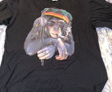 Rastafari chimp graphic t shirt size 2xl