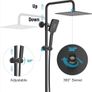 Milano Thermostatic Shower Mixer Set Matte Black, 300mm Square Overhead Rainfall Shower head, Handheld Shower 3 Spray Image 5