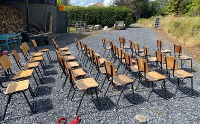 50  adult size School Stacking industrial chairs