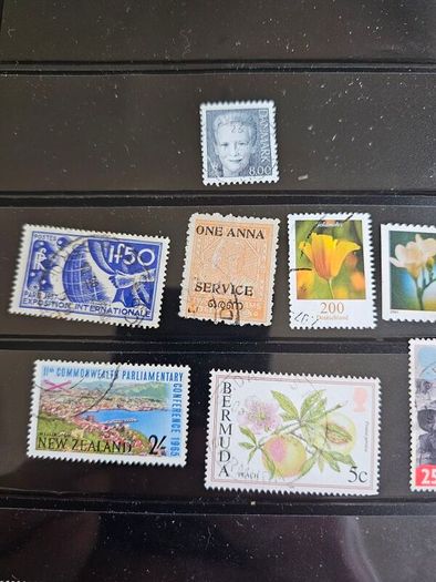 World Stamps UK USA France Denmark New Zealand Swiss India Bermuda Croatia Portugal