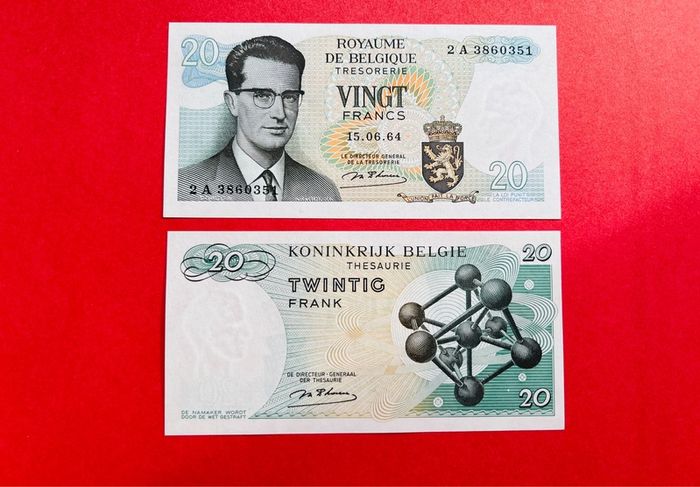 Belgium  20  Francs   1964. Pick  138  ( Uncirculated )