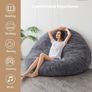 Bean Bag Bed - Convertible Folds from Bean Bag Chair to Bed - Large Sofa with Plush Cover and Fluffy Filling Included for Adult, Guest (Charcoal, 180x180) Image 3