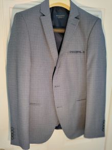 Luxury Benetti Petrol Blue Tailored 3-Piece Suit Size 38
