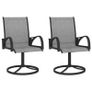 Garden Swivel Chairs 2 pcs Textilene and Steel Grey Image 5