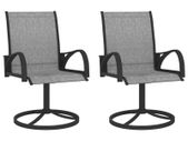 Garden Swivel Chairs 2 pcs Textilene and Steel Grey